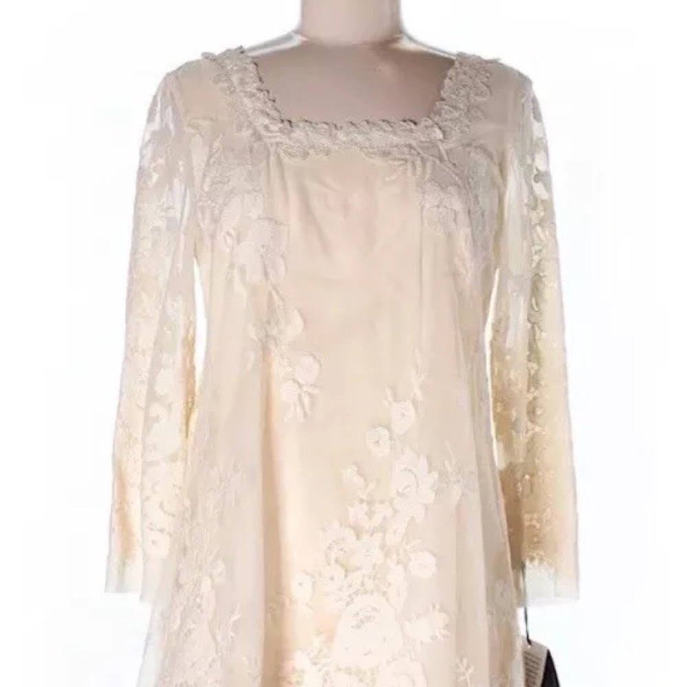 Anna Sui Lace Cream Cocktail Dress Anthropologie